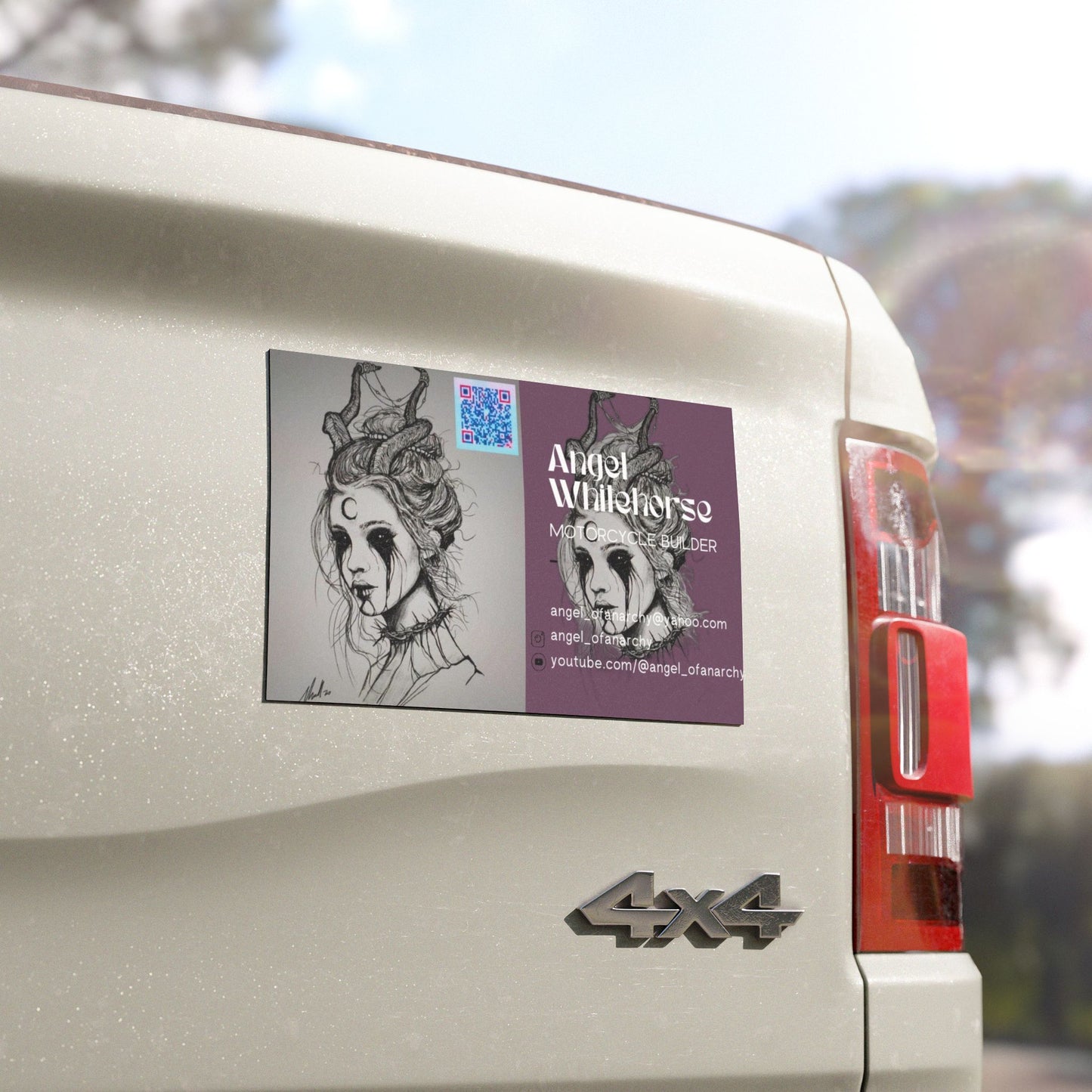 Angel Whitehorse Car Magnet